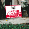 Curbside and Takeout Yard Sign in Yard