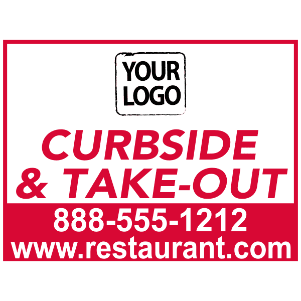 Curbside and Takeout Yard Sign 