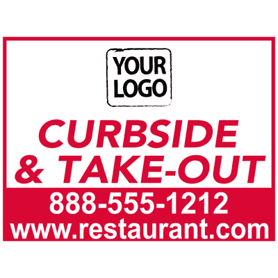 Upload Your Logo with Website Curbside and Take Out Yard Sign - alternate view