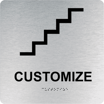 Custom ADA Braille and Tactile Lettering Sign - Square