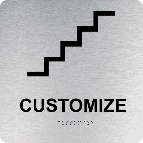 Custom Square ADA Braille and Tactile Lettering Sign