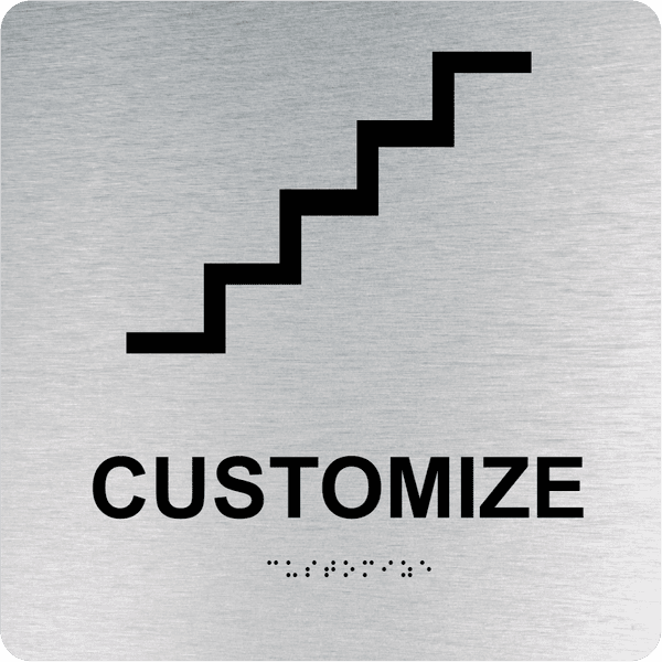 Custom Square ADA Braille and Tactile Lettering Sign