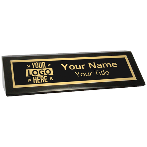 Custom Logo 2" x 8" Black Desk Wedge