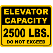 Custom Elevator Capacity 8" x 10" Full Color Sign 