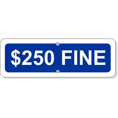 Custom Fine Add-On Aluminum Sign Blue | 4" x 12"