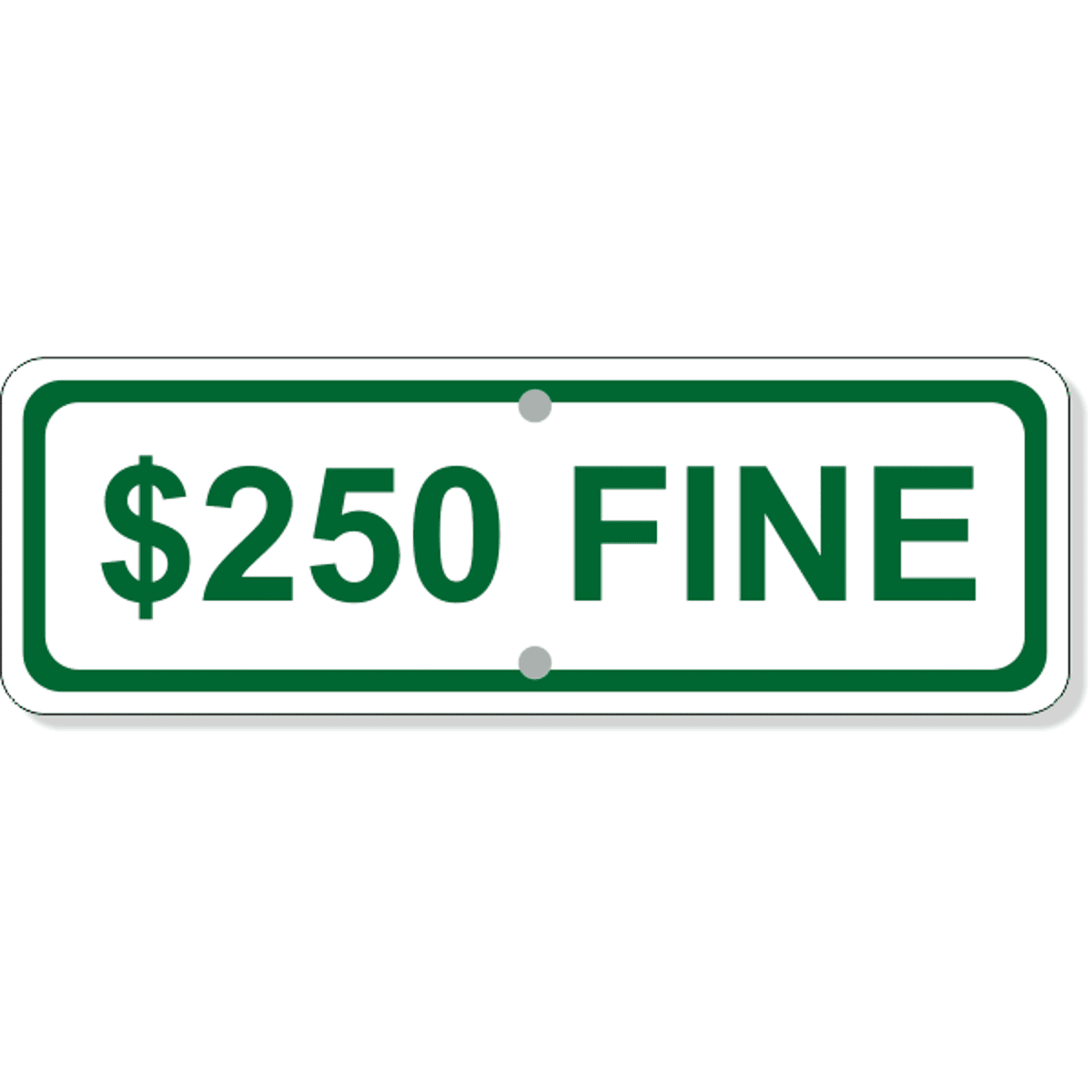 Custom Fine Add-On Aluminum Sign Green | 4" x 12"