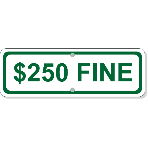 Custom Fine Add-On 4" x 12" Green Aluminum Sign