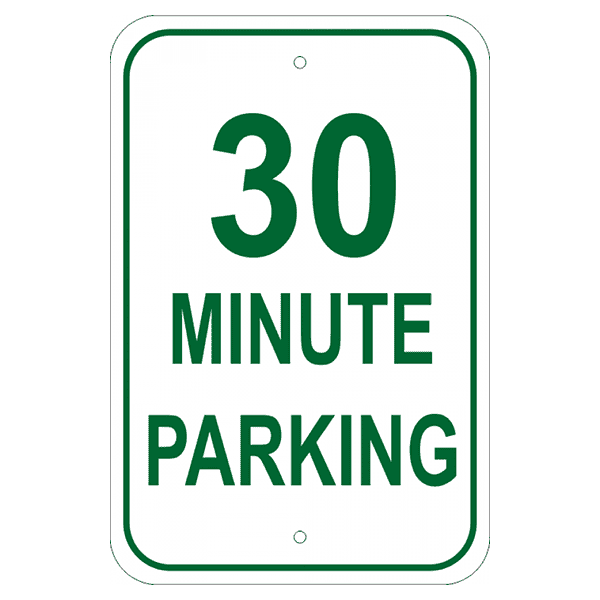 Custom Minute Parking 18" x 12" Aluminum Sign 