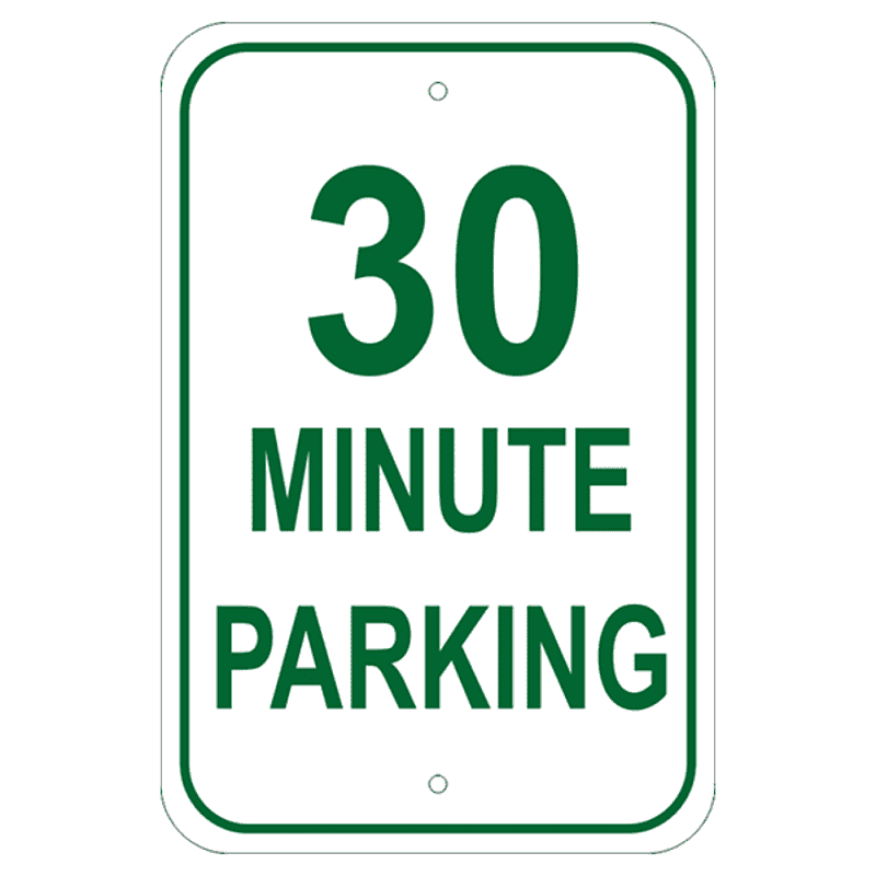 Custom Minute Parking Aluminum Sign | 18" x 12"