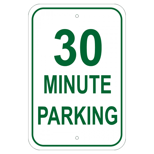 Custom Minute Parking 18" x 12" Aluminum Sign 