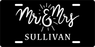Mr & Mrs Custom License Plate