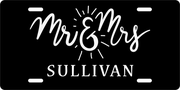 Custom Mr. & Mrs. License Plate