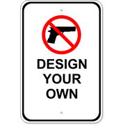 Custom No Firearms 18" x 12" Aluminum Sign 