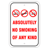 Custom No Smoking, E-Cig, Vaping Aluminum Sign