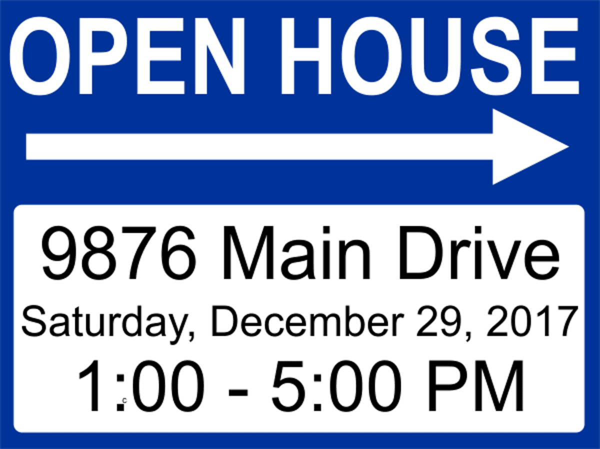 Basic Open House Arrows Sign