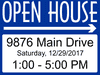 Fancy Open House Arrows Sign