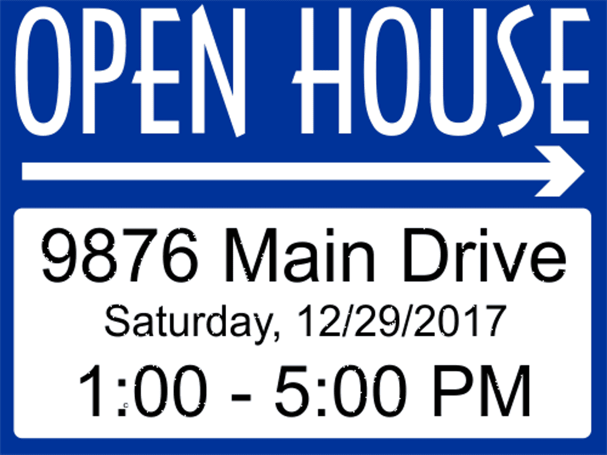 Fancy Open House Arrows Sign