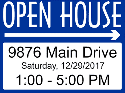 Fancy Open House Arrows Sign