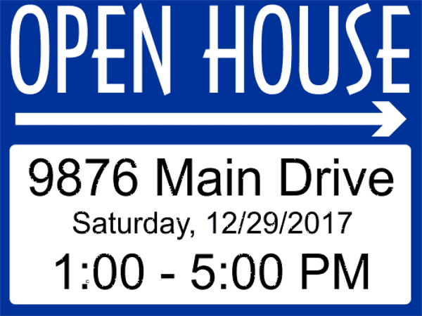 Custom Open House Yard Sign