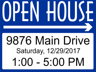Fancy Open House Arrows Sign