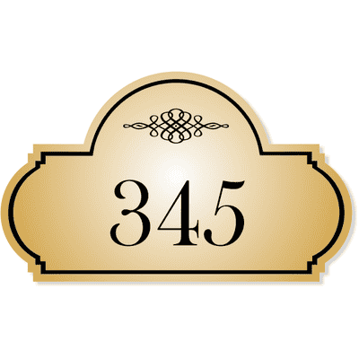 Custom Room Number Sign Triple Dome - 3" x 5"