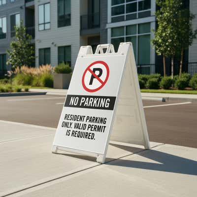 No Parking A-Frame Sign with Custom Text - alternate view