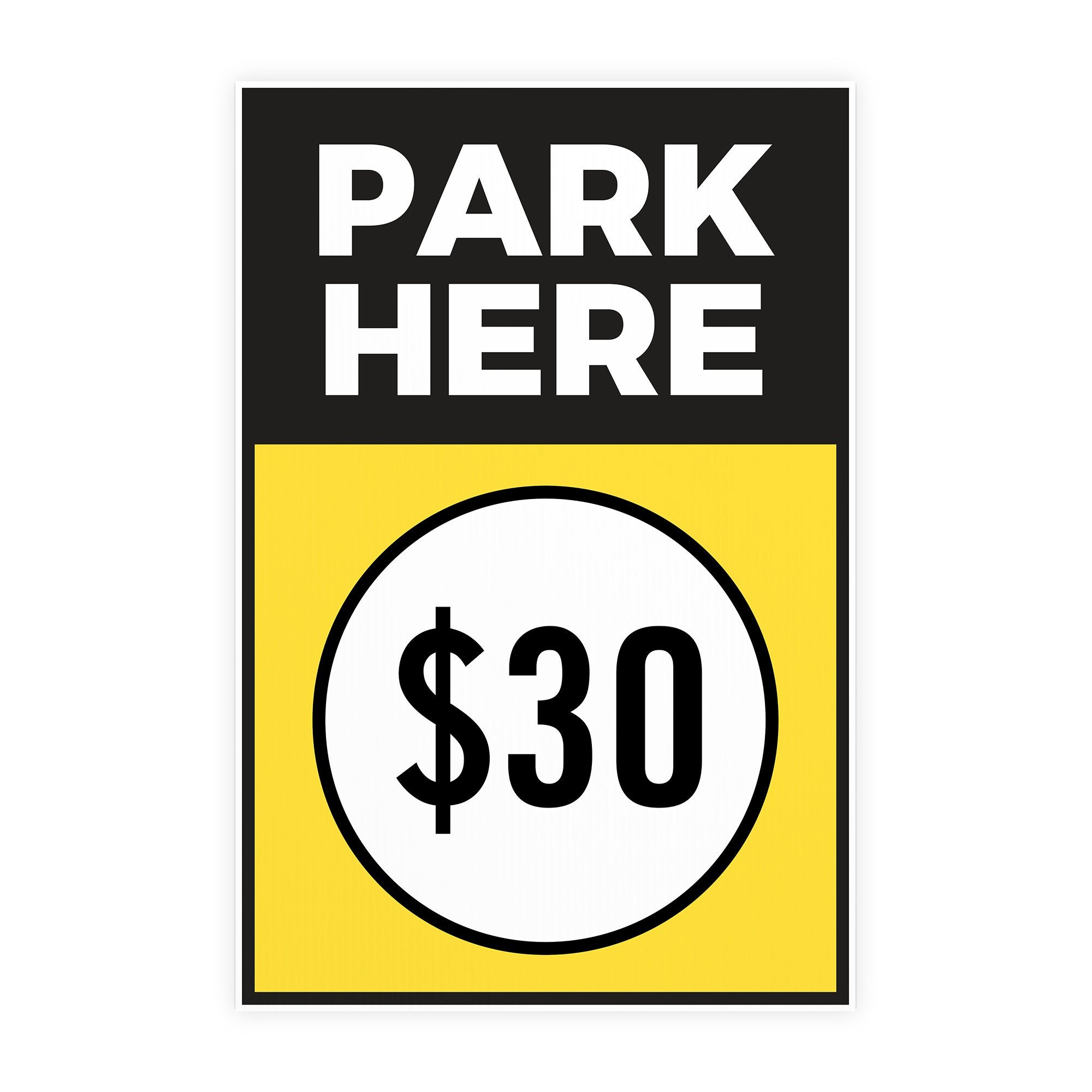 Park Here Sandwich Board Sign with Custom Number