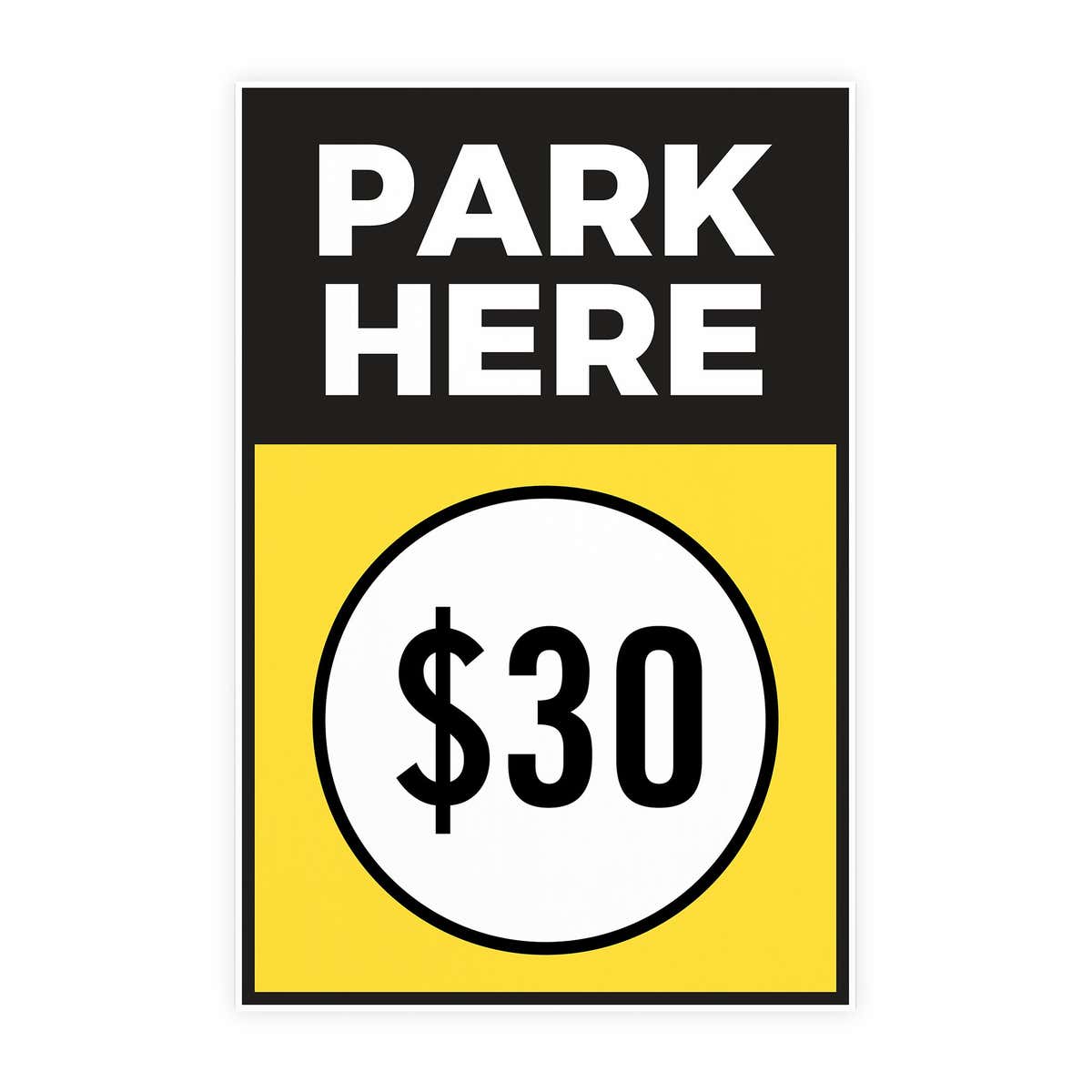 The insert only for the $30 park here sandwich board sign