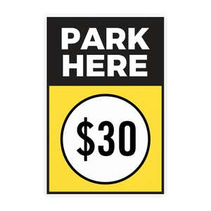 The insert only for the $30 park here sandwich board sign
