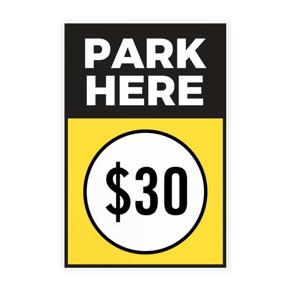 The insert only for the $30 park here sandwich board sign