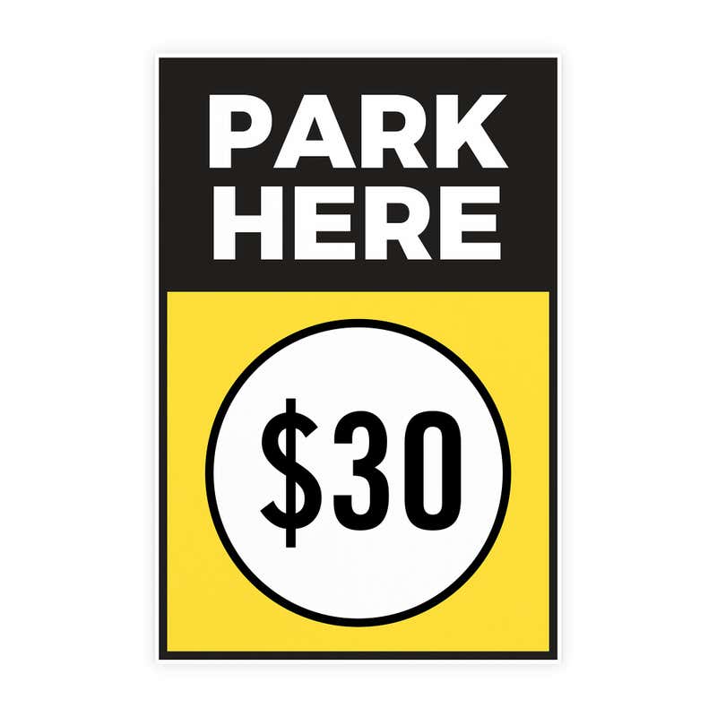 The insert only for the $30 park here sandwich board sign
