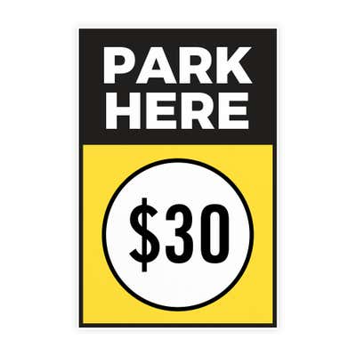 Park Here A-Frame Sign with Custom Number - alternate view