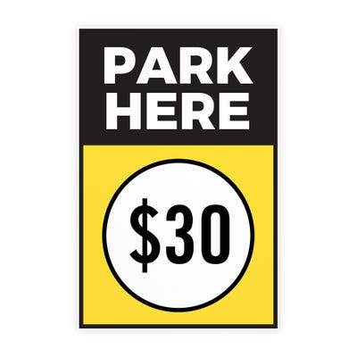 Park Here A-Frame Sign with Custom Number - alternate view