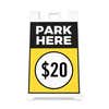 A $20 park here A-frame sign