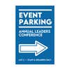 An insert only of the event parking sign shown without the A-frame
