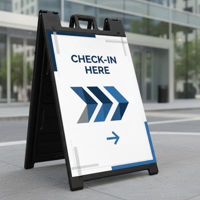 Custom A-Frame Sign with Black Frame - alternate view