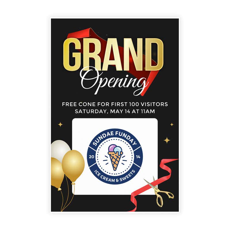 The grand opening insert only for an A-frame sign