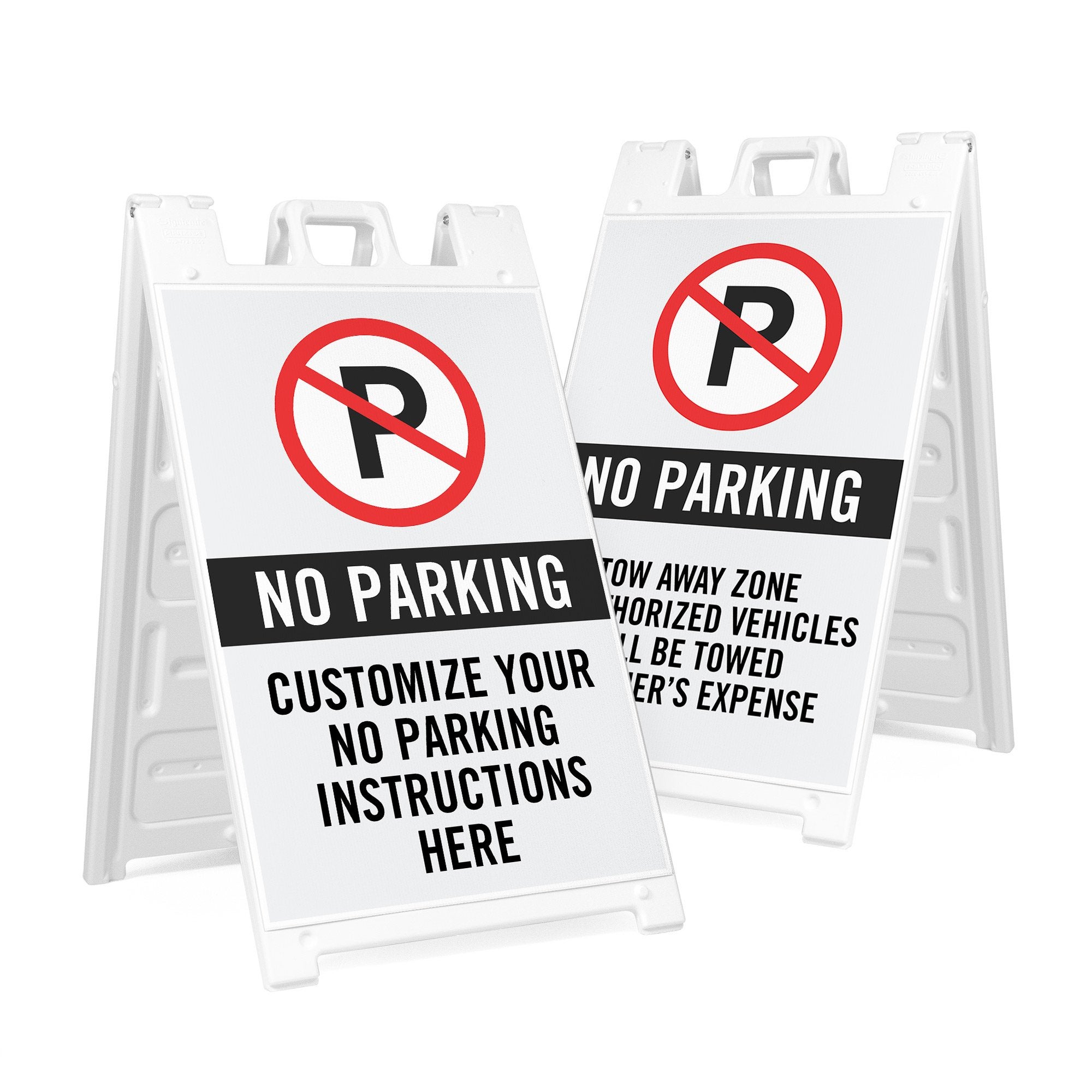 No Parking Sandwich Board with Custom Text