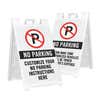 No parking sandwich board sign with a custom message for resident only parking