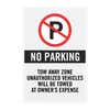 The insert only for a custom no parking sign for a tow away zone