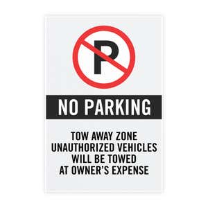 The insert only for a custom no parking sign for a tow away zone