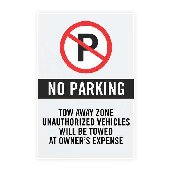 The insert only for a custom no parking sign for a tow away zone