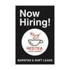 The insert only of the now hiring sign