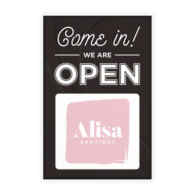 We Are Open A-Frame Sign with Custom Logo - alternate view