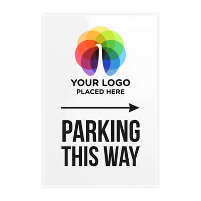 Parking This Way A-Frame Sign with Custom Logo - alternate view