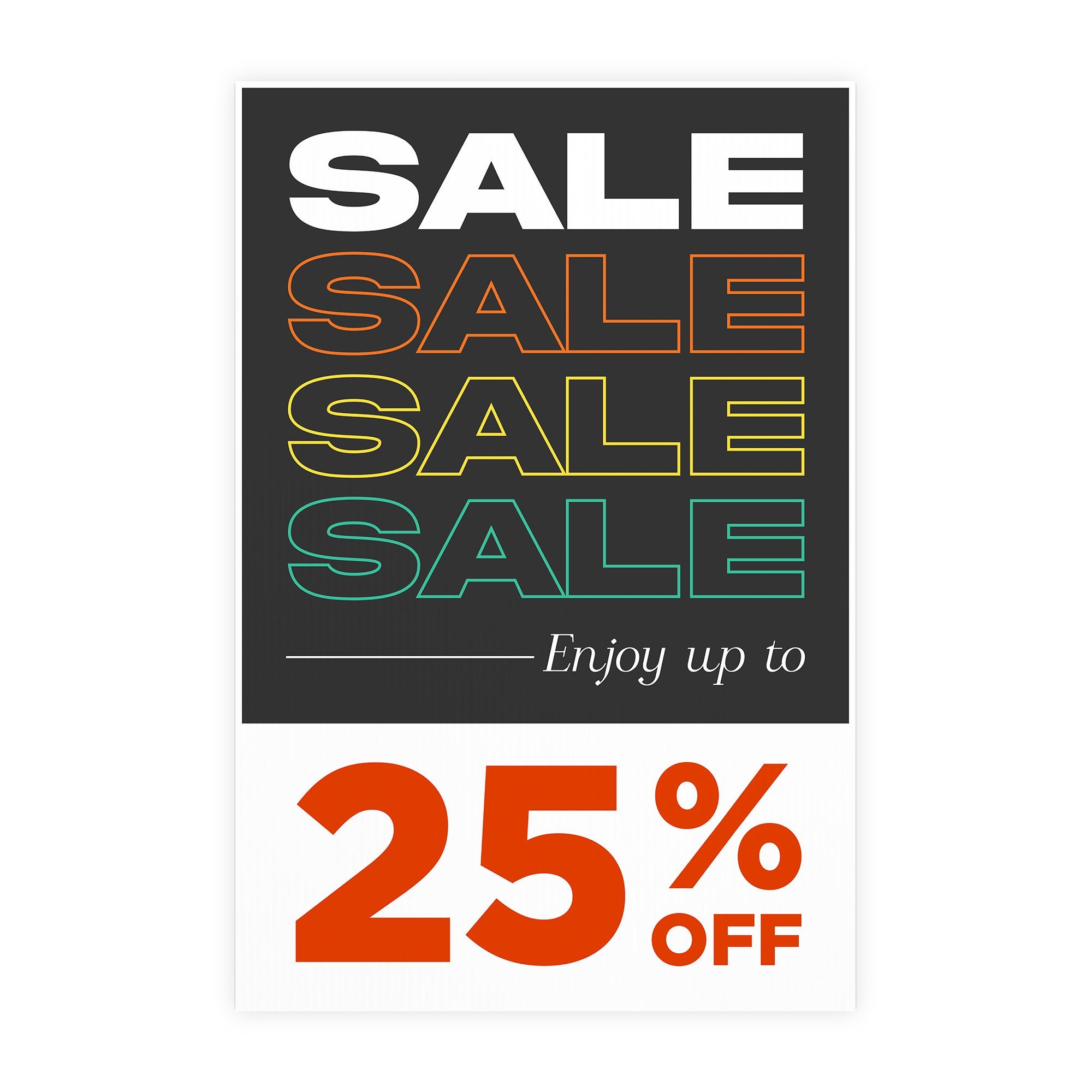 The insert only for a custom sale sandwich board sign for 25% off