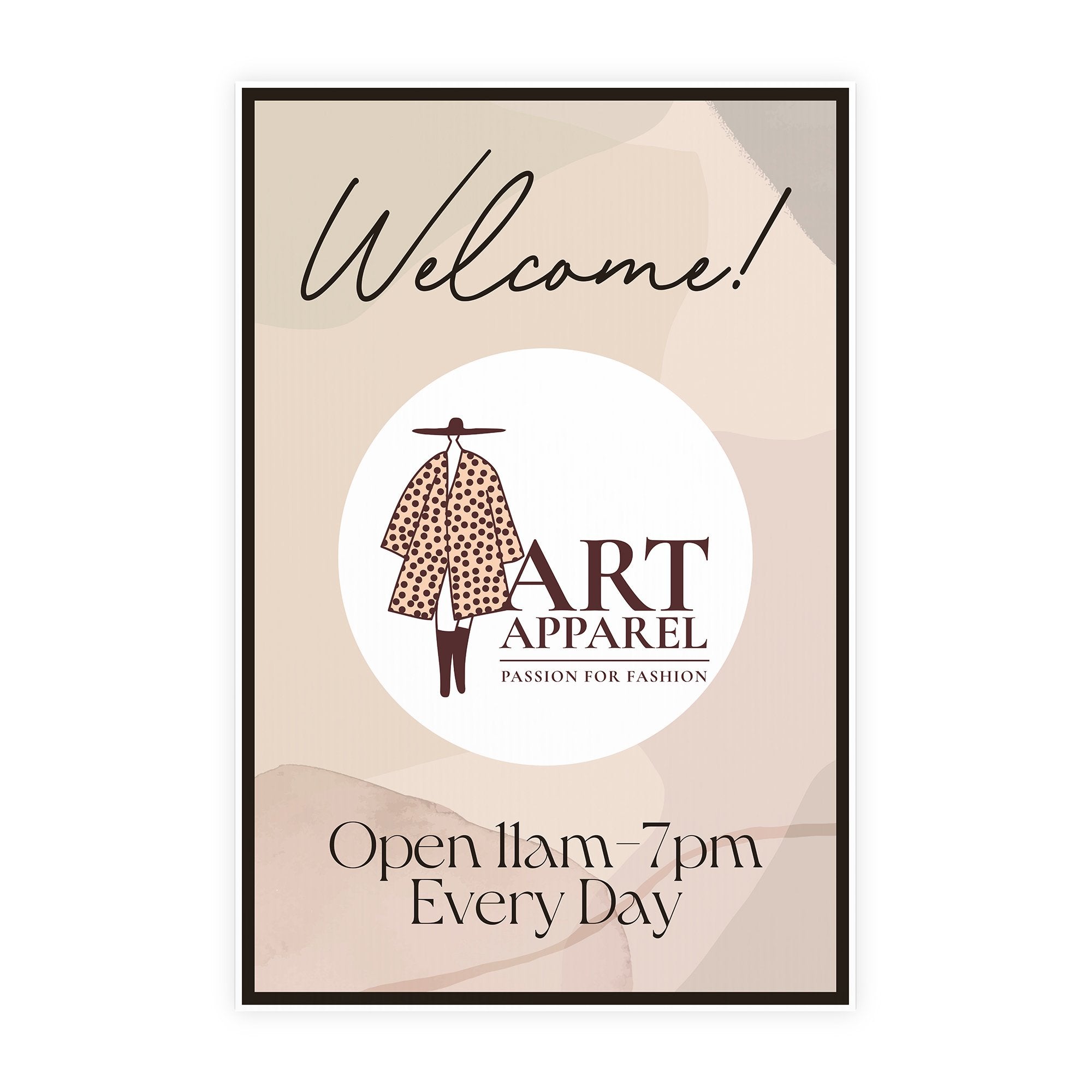 Welcome Sandwich Board Sign with Custom Message and Logo