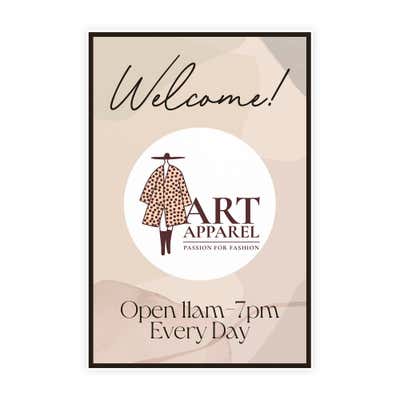 Welcome A-Frame Sign with Custom Message and Logo - alternate view