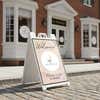A wedding venue welcome sandwich board sign displayed outside