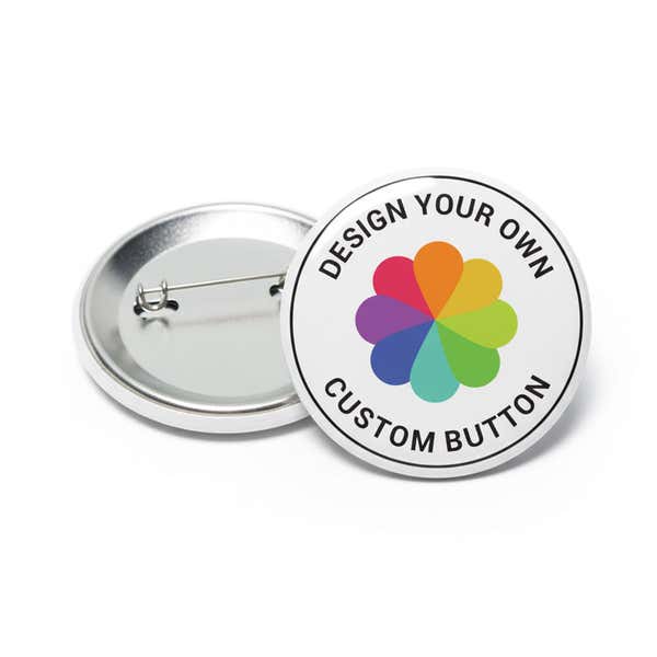 Custom Button with Pin Back